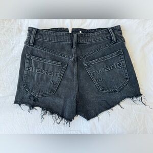 Alexander wang black wash denim shorts